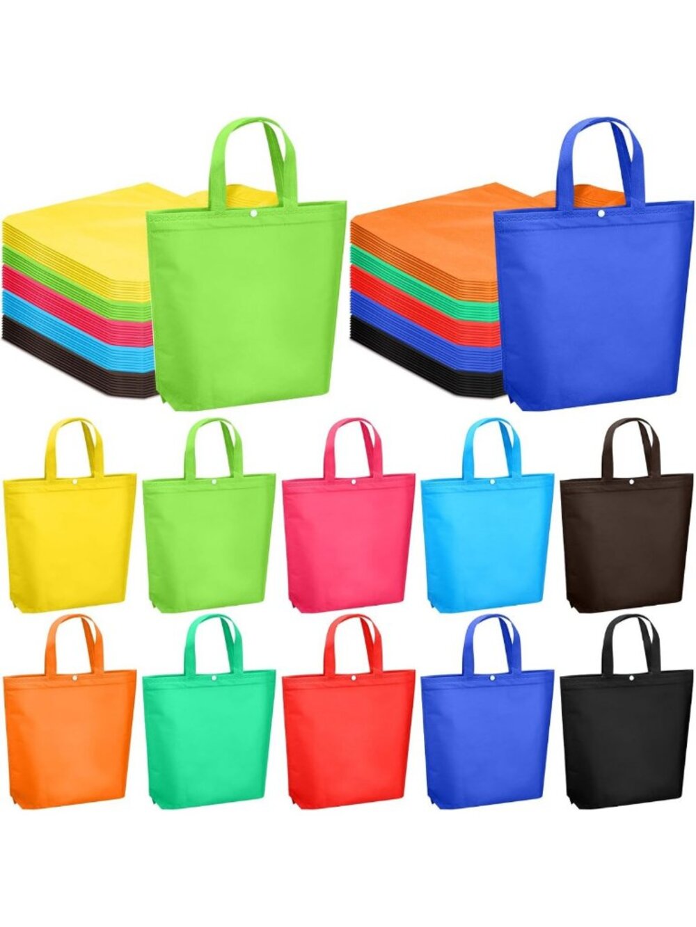 100 Reusable Shopping Bags - Eco-Friendly, Durable, Lightweight & Foldable